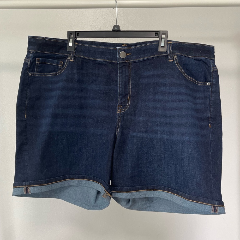 Lane Bryant Denim Cuffed Mid-Rise Girlfriend Shorts